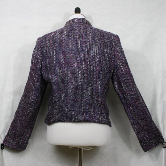 Vintage 80’s Soiree Rainbow Handwoven Silk Lined Knit Blazer SZ M EUC - Picture 5 of 7